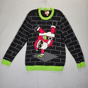 Ugly Christmas Party Sweater LED Light Up Santa Break Dancing Club Mens M